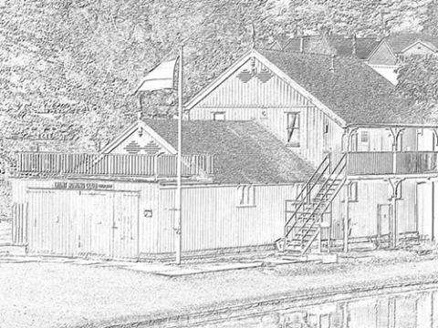 Trent Rowing Club Burton Pencil Drawing